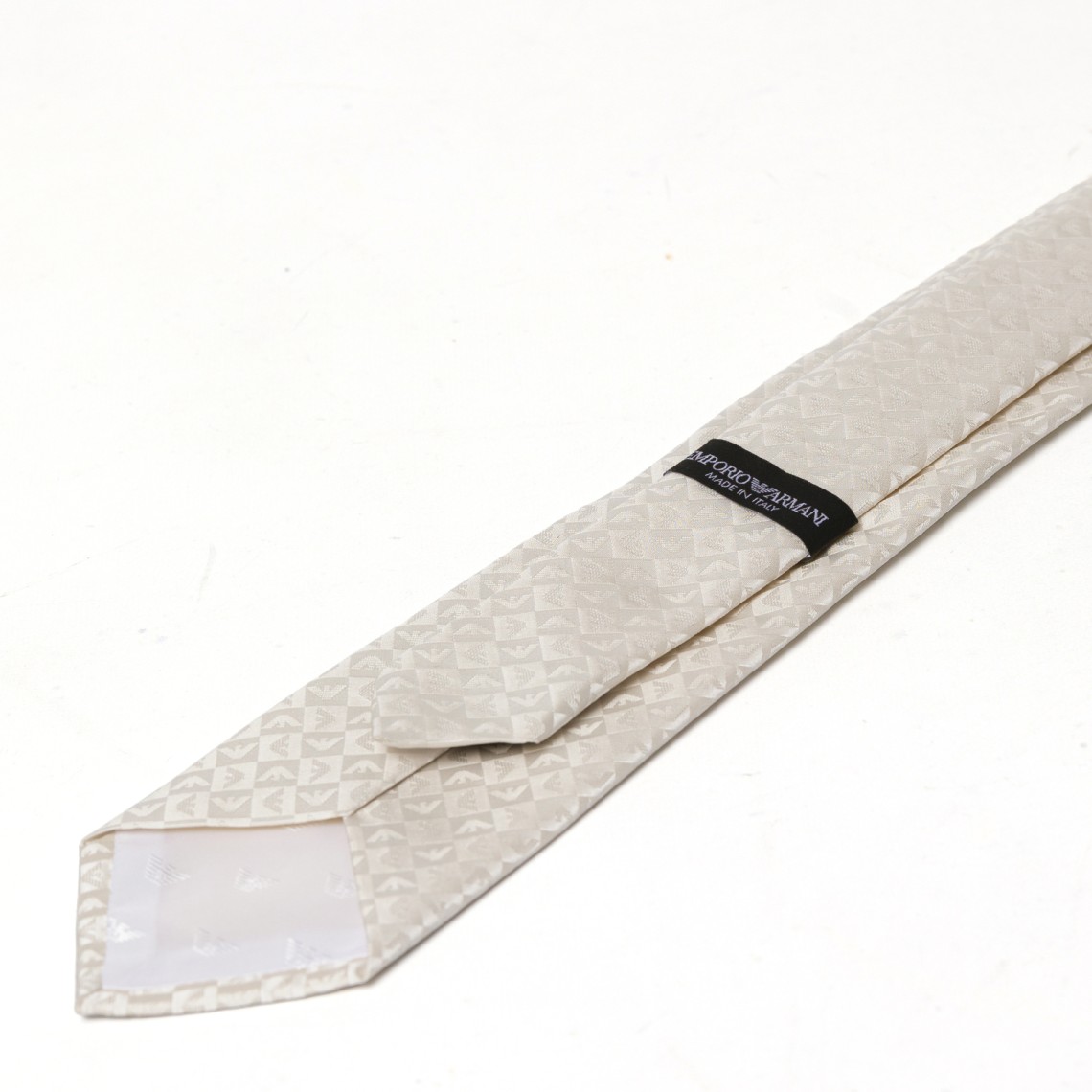 Cravatta in seta con logo jacquard Emporio Armani