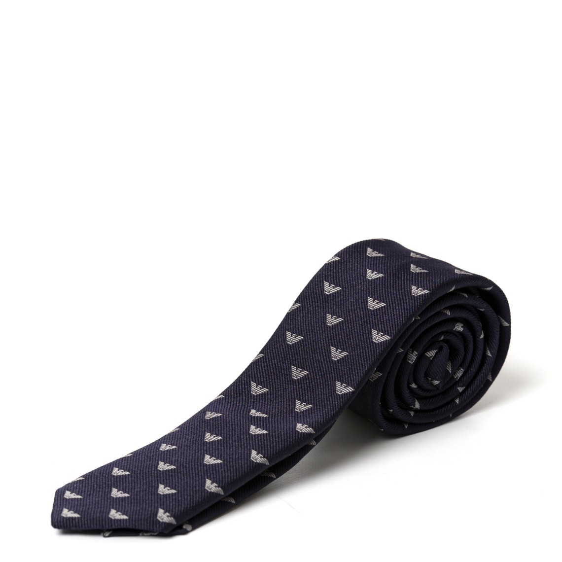 Cravatta in seta Emporio Armani con motivo jacquard stampato all over