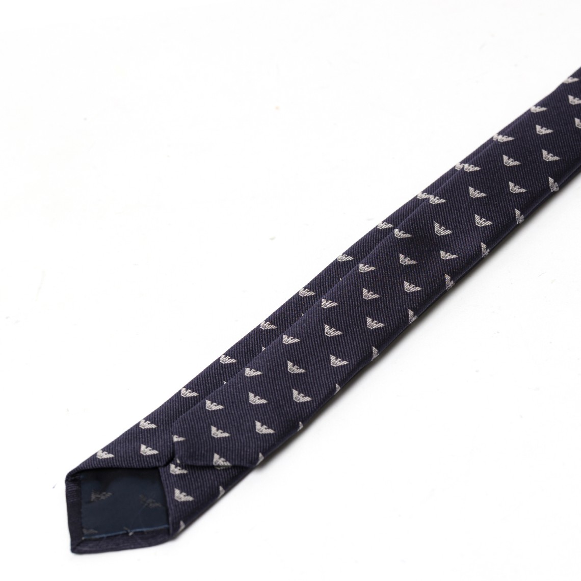 Cravatta in seta Emporio Armani con motivo jacquard stampato all over