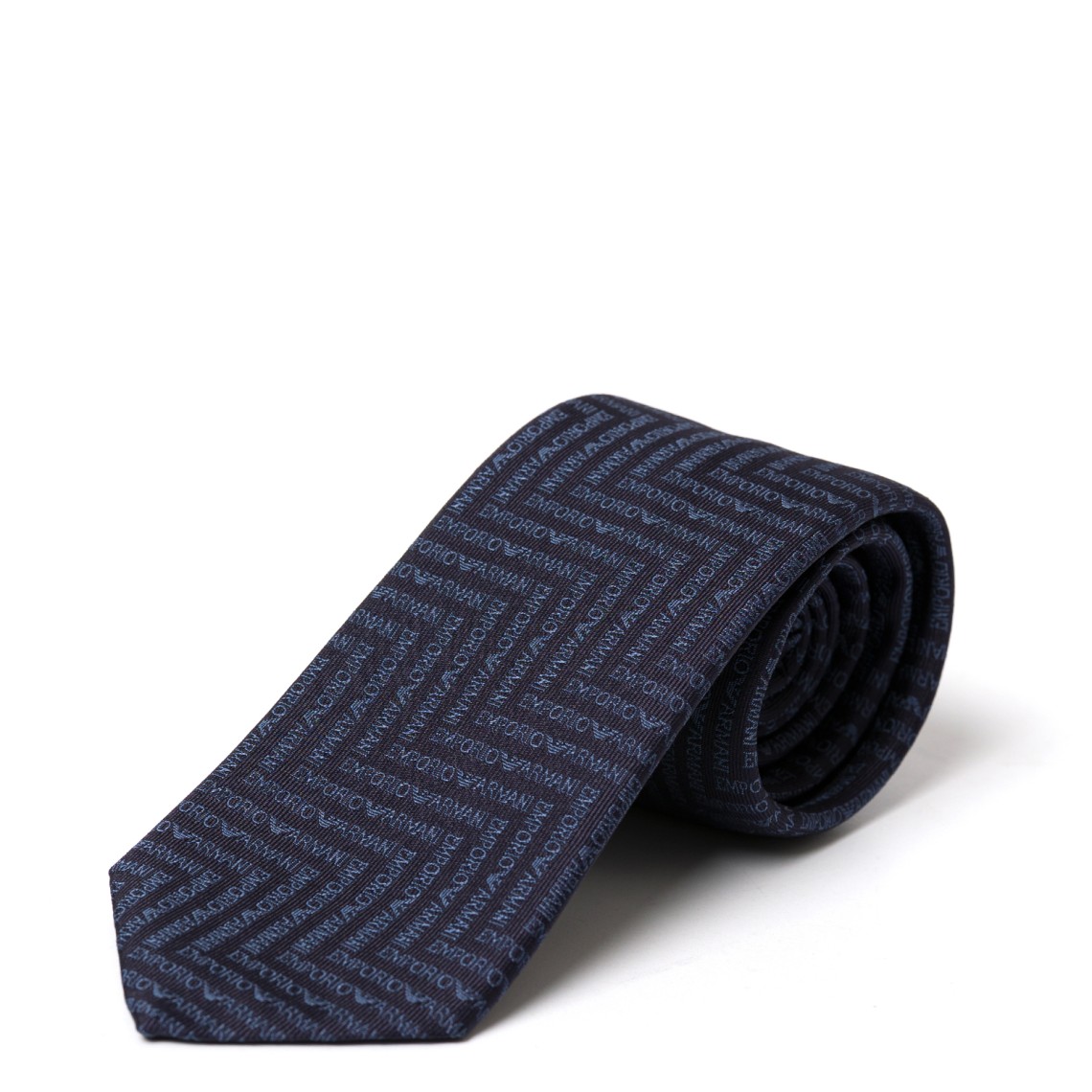 Cravatta in seta con logo Emporio Armani