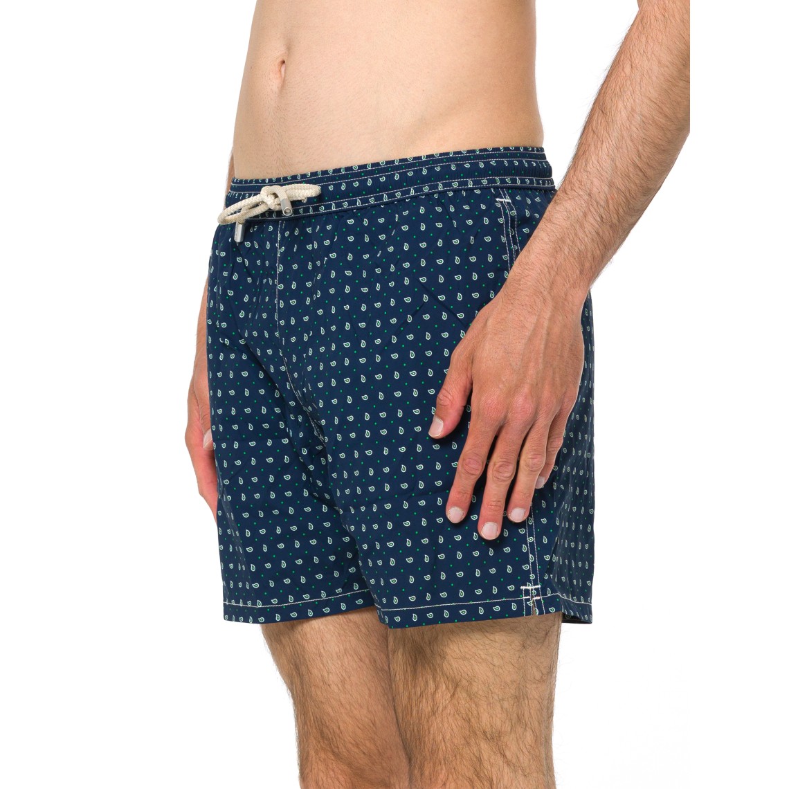 Costume mare Lighting Micro blu navy con stampa paisley Mc2 Saint Barth