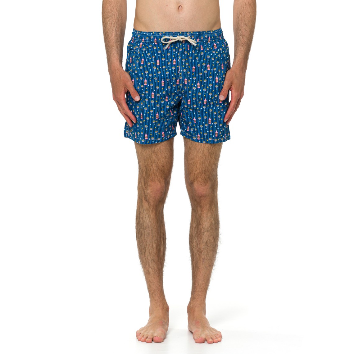 Costume mare Lighting Micro navy con stampa cocktail Mc2 Saint Barth