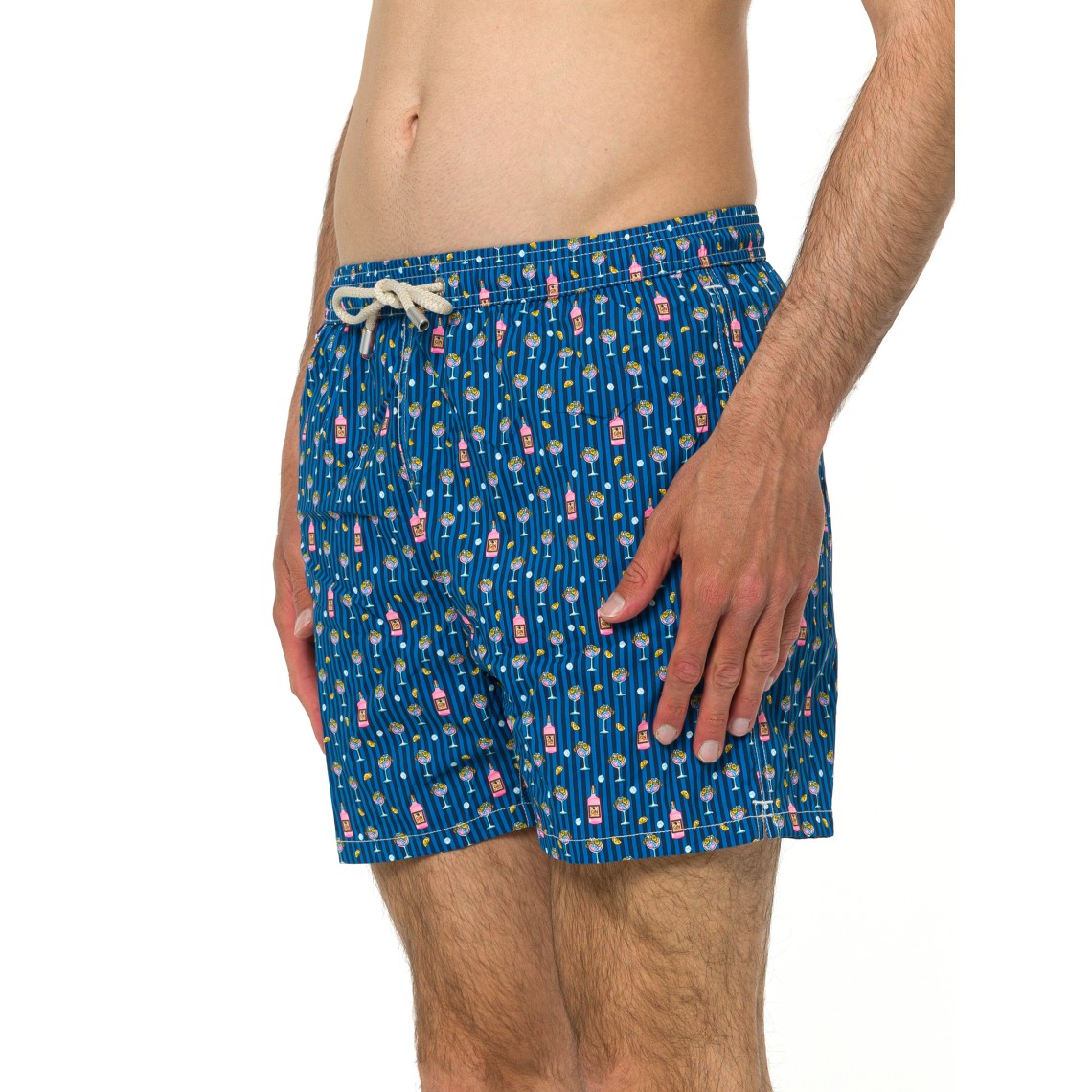 Costume mare Lighting Micro navy con stampa cocktail Mc2 Saint Barth