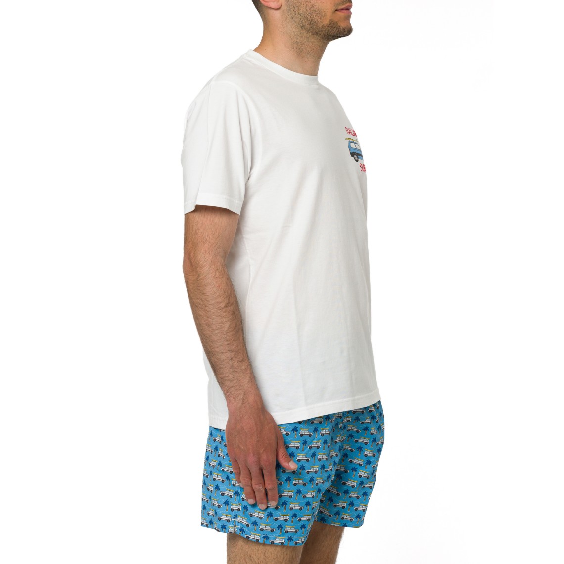 T-shirt Portofino con stampa Fiat Panda e ricamo surf Mc2 Saint Barth