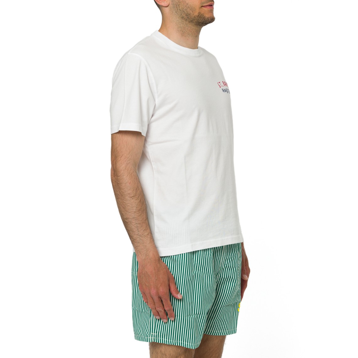 T-shirt Portland bianca con ricamo St. Barth Habitué Mc2 Saint Barth