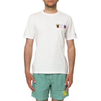 T-shirt Portofino bianca con ricamo Rum E Cola Mc2 Saint...