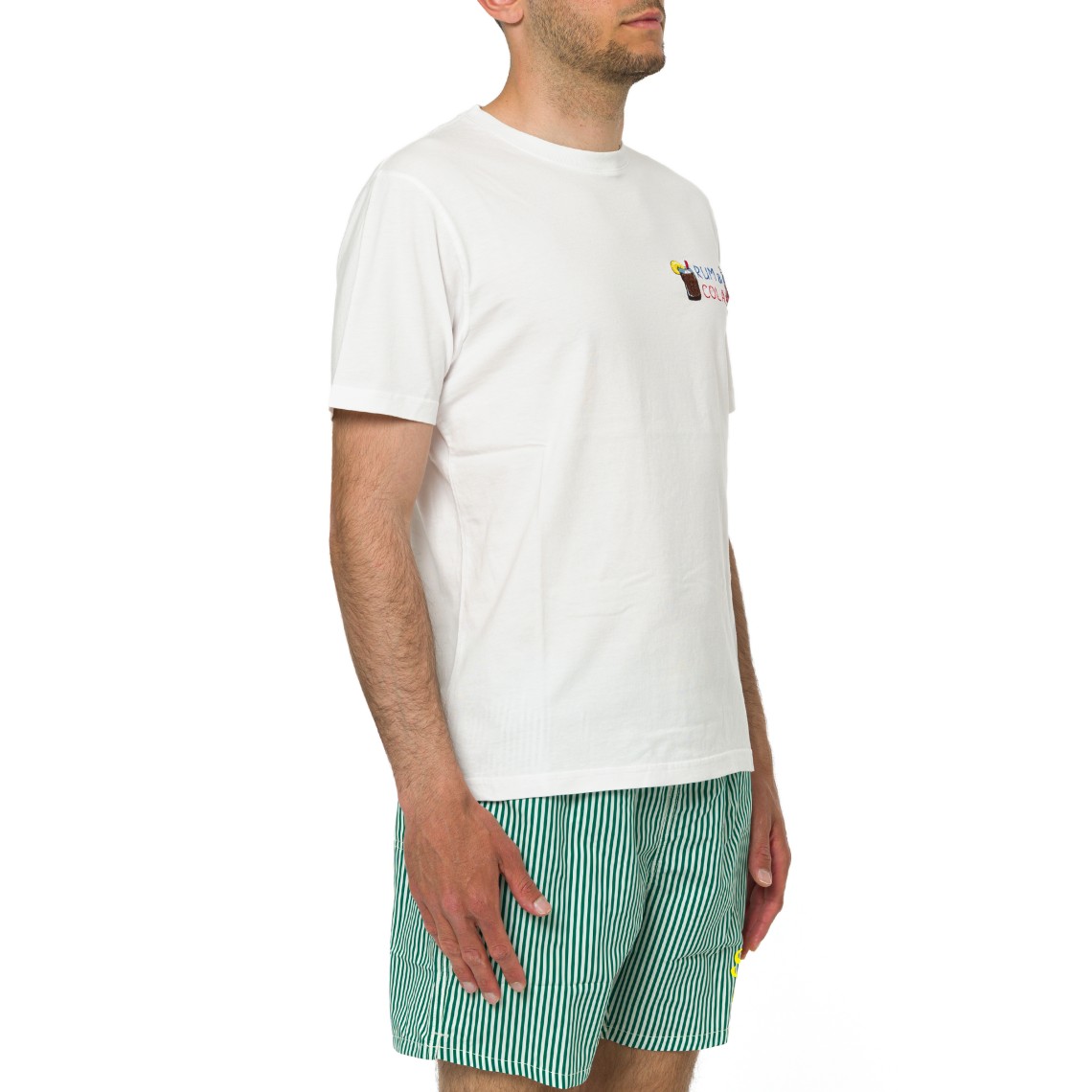 T-shirt Portofino bianca con ricamo Rum E Cola Mc2 Saint Barth