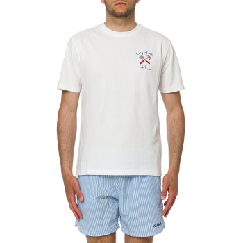 T-shirt Portofino bianca con ricamo King Of The Grill Mc2...