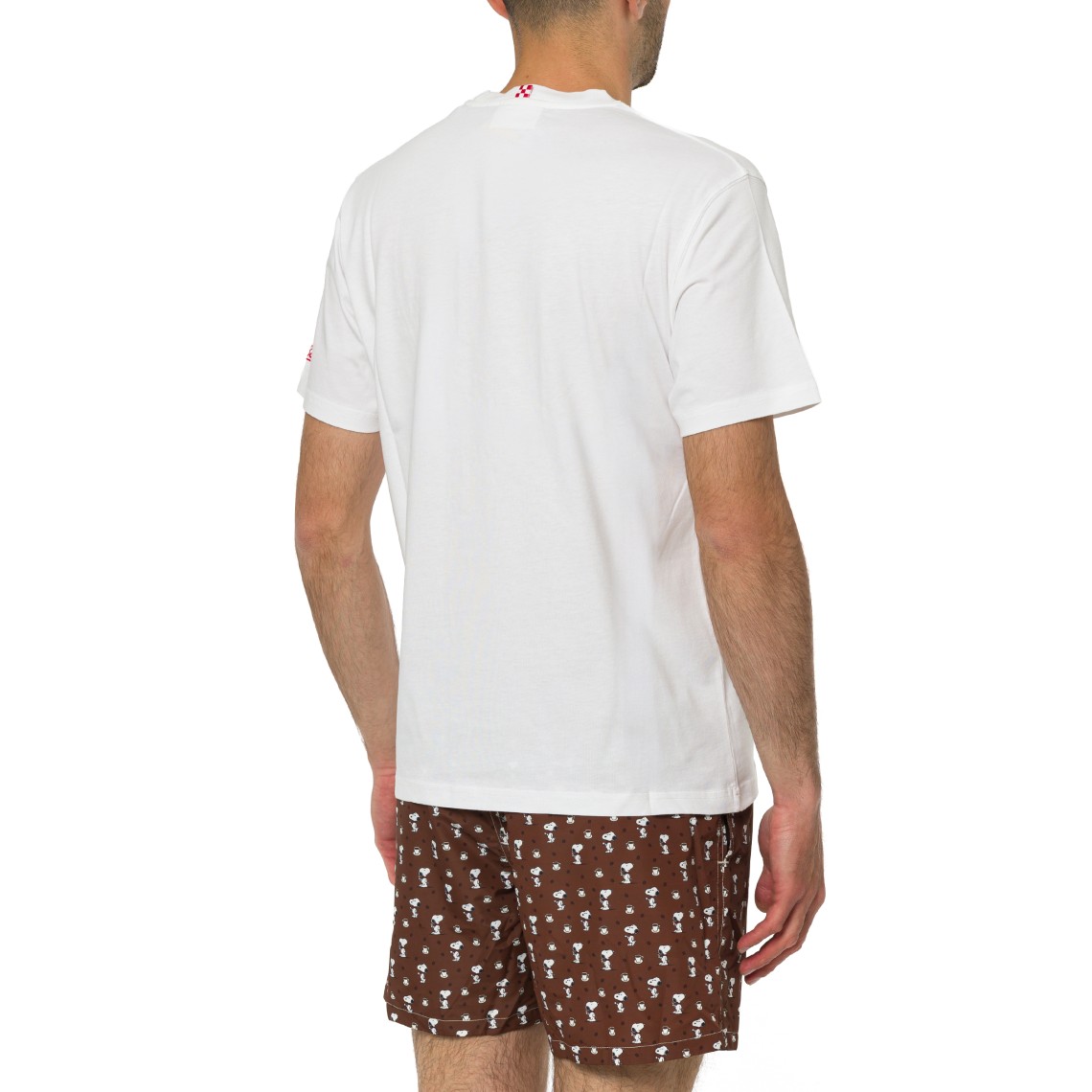 T-shirt Portofino bianca con ricamo Coffee Habitué Mc2 Saint Barth