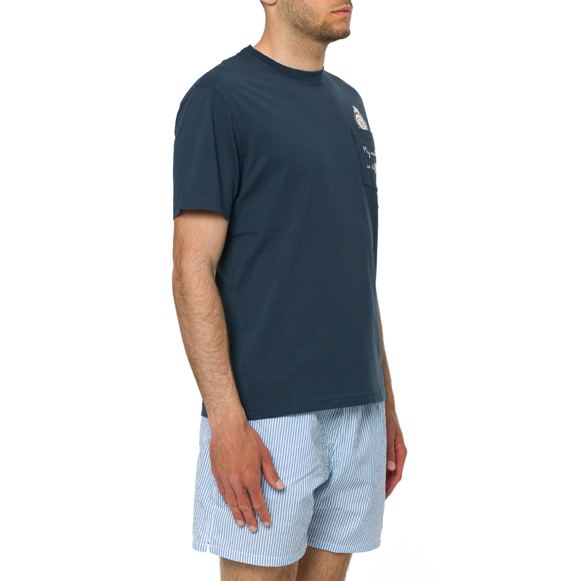 T-shirt Austin blu con orologio e ricamo My Reseller Is Different Mc2 Saint Barth