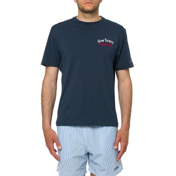 T-shirt Portland blu con ricamo Gin Tonic Beach Club...