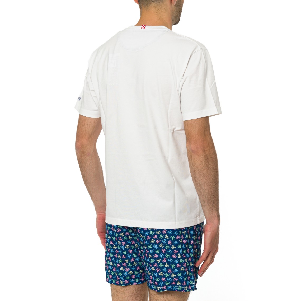 T-shirt Blanche con taschino stampa Polpy Mc2 Saint Barth