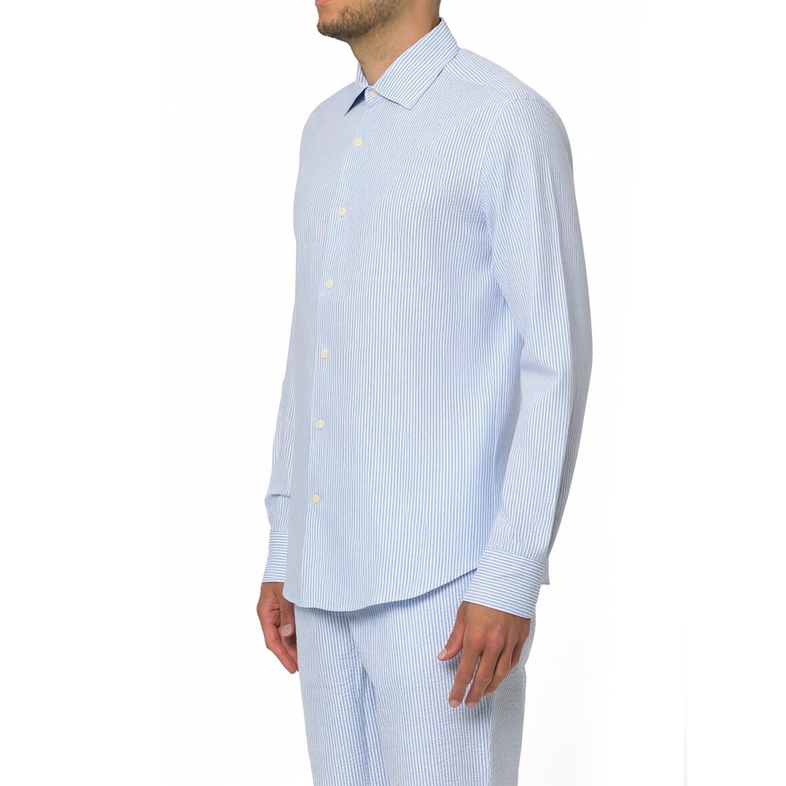Camicia a righe Pamplona in seersucker Mc2 Saint Barth
