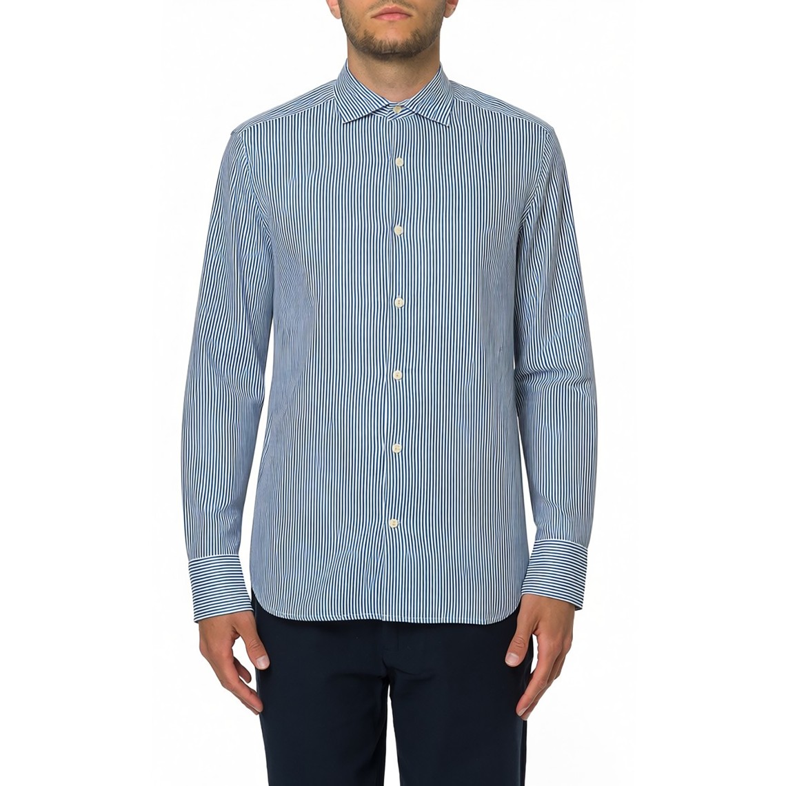 Camicia a righe Pamplona in lino Mc2 Saint Barth