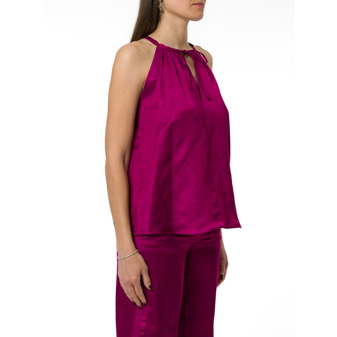 Top in raso di viscosa e lino Emme Marella