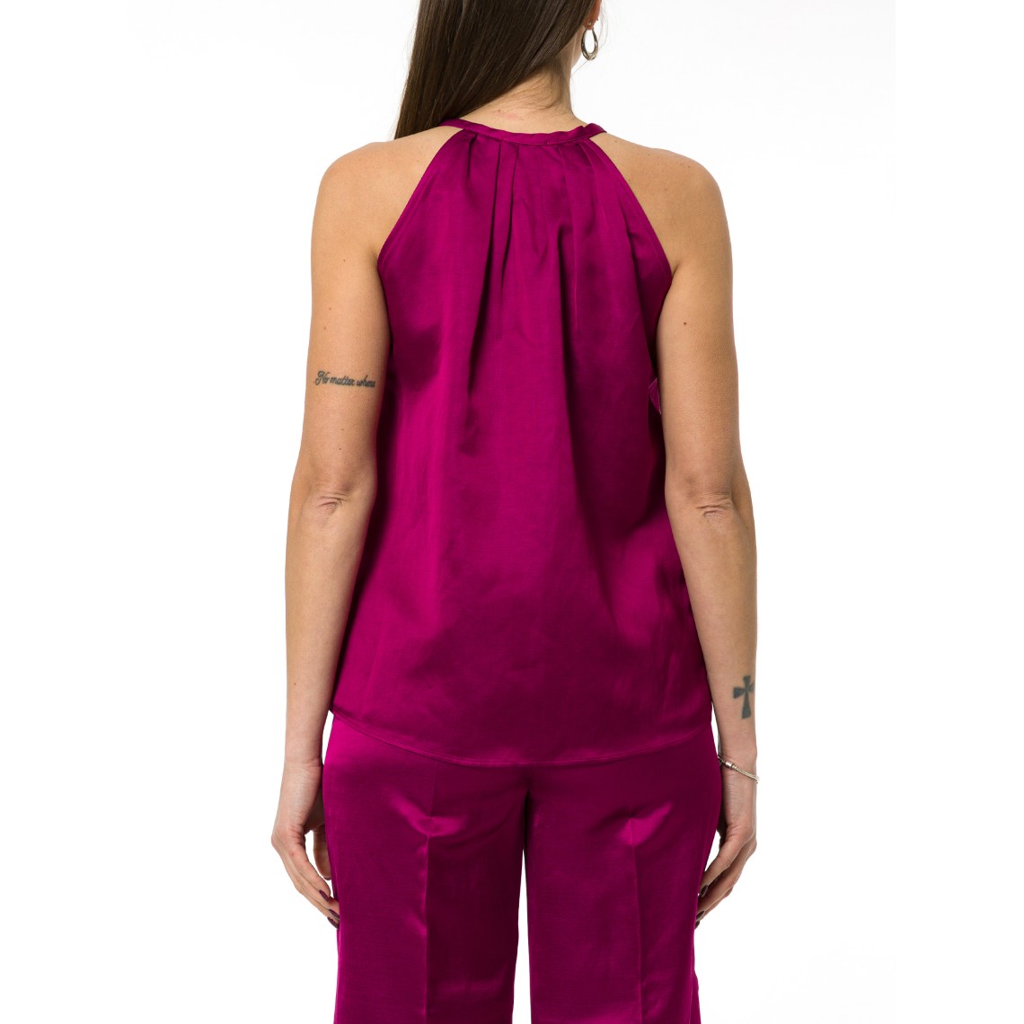 Top in raso di viscosa e lino Emme Marella