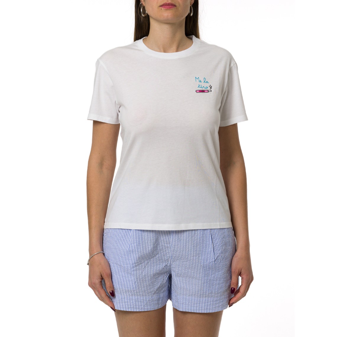 T-shirt Emilie con ricamo Me la tiro Mc2 Saint Barth