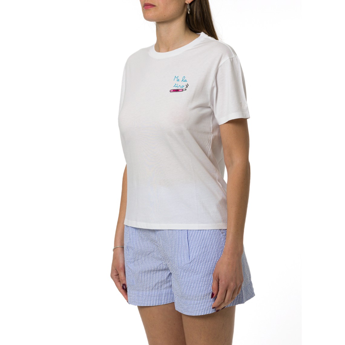 T-shirt Emilie con ricamo Me la tiro Mc2 Saint Barth