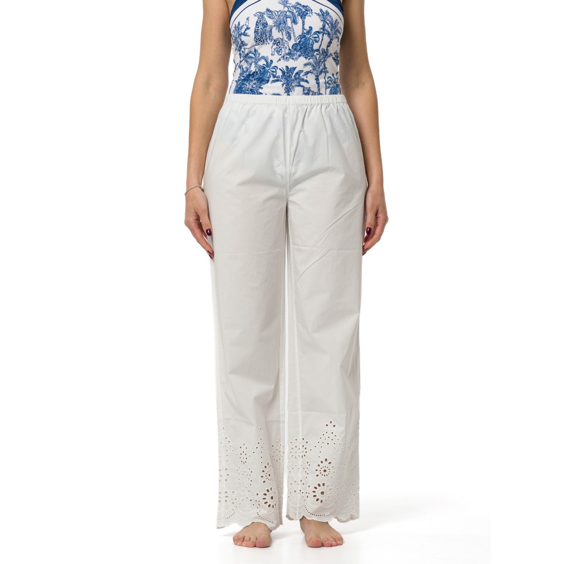 Pantaloni Inez con ricamo sangallo Mc2 Saint Barth