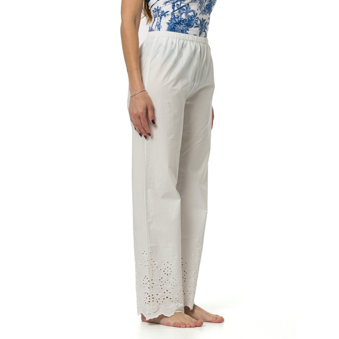 Pantaloni Inez con ricamo sangallo Mc2 Saint Barth