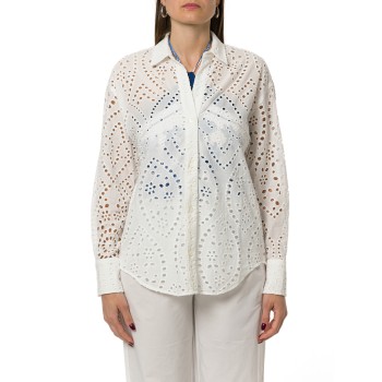 Camicia Cristal in cotone sangallo bianco Mc2 Saint Barth