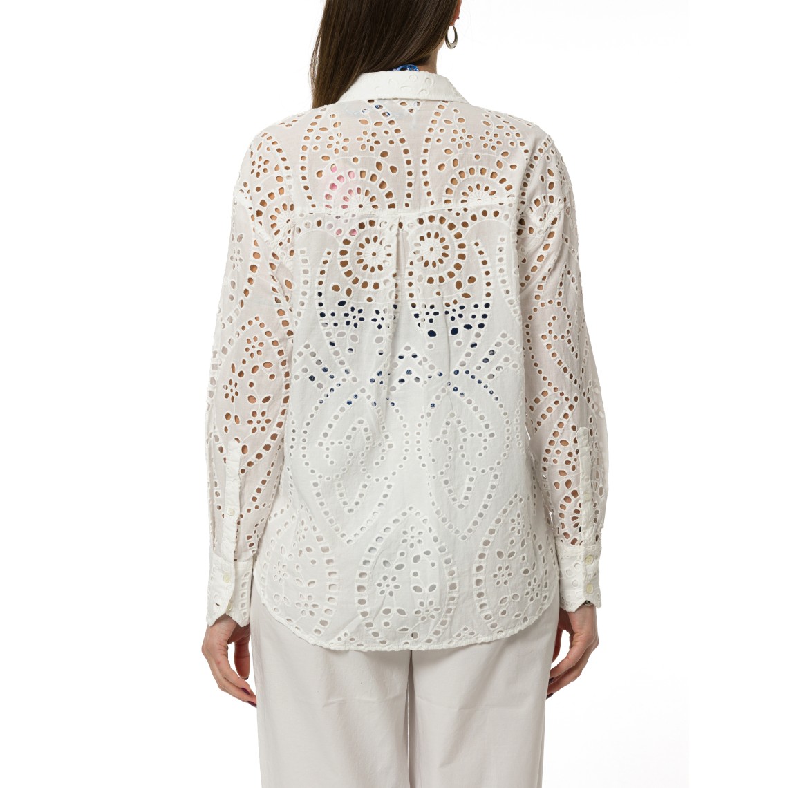 Camicia Cristal in cotone sangallo bianco Mc2 Saint Barth