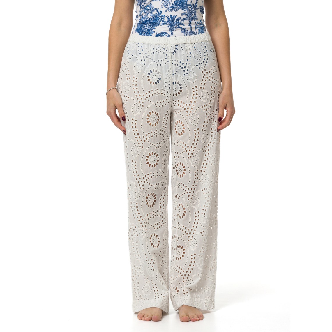 Pantaloni Inez con ricamo sangallo Mc2 Saint Barth