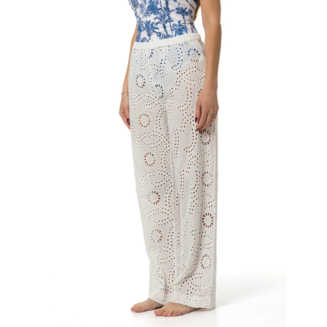 Pantaloni Inez con ricamo sangallo Mc2 Saint Barth