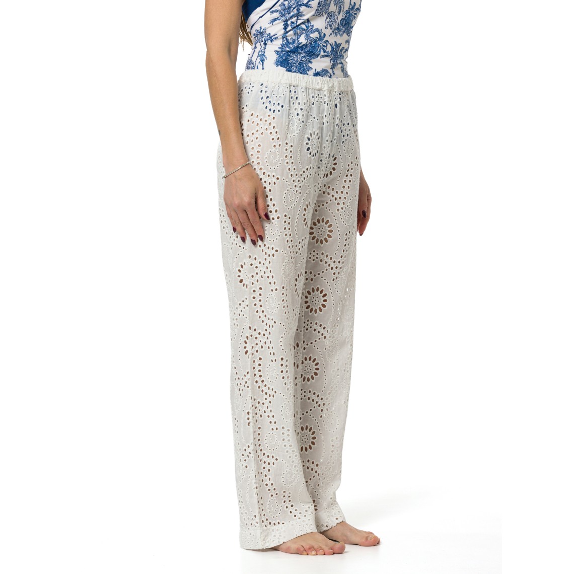 Pantaloni Inez con ricamo sangallo Mc2 Saint Barth