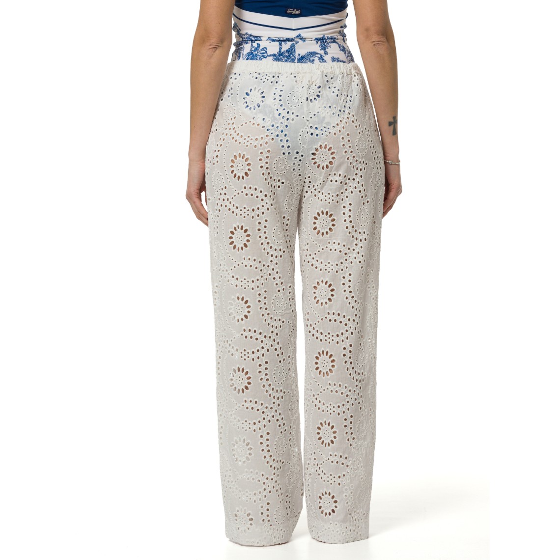 Pantaloni Inez con ricamo sangallo Mc2 Saint Barth