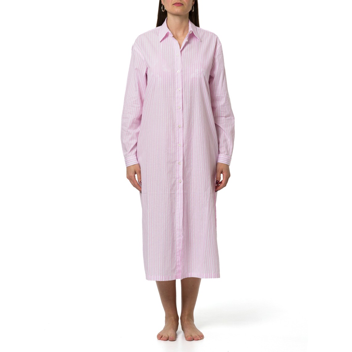 Abito maxi in cotone con stampa a righe Adeline Mc2 Saint Barth