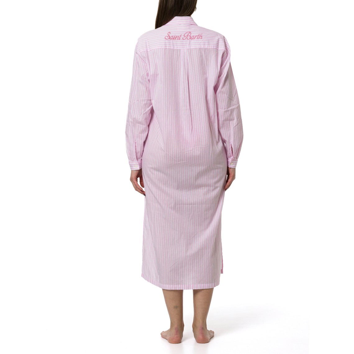 Abito maxi in cotone con stampa a righe Adeline Mc2 Saint Barth