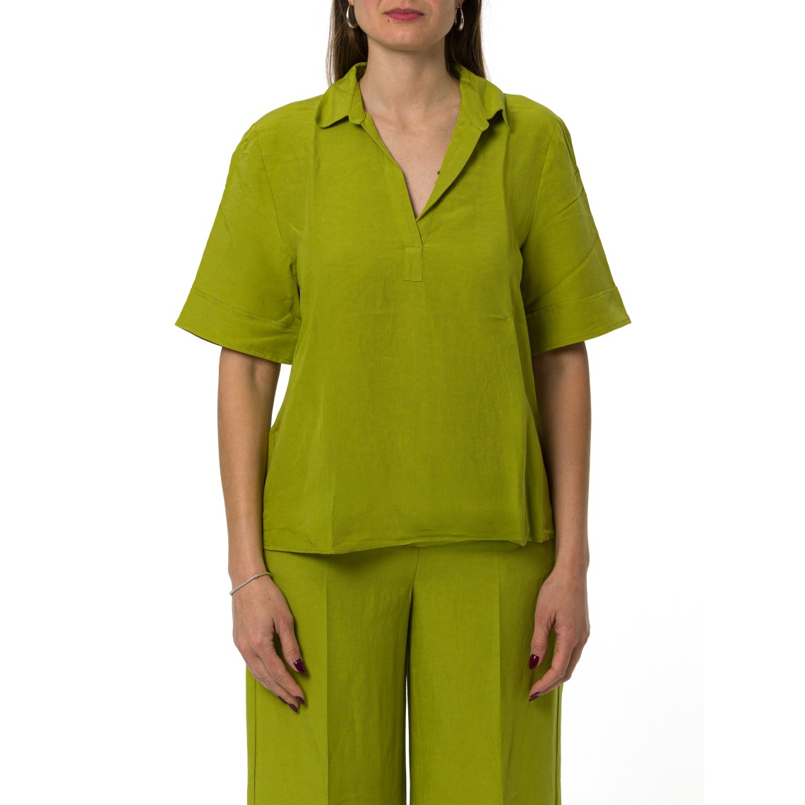 Polo in tela di lino e viscosa Emme Marella