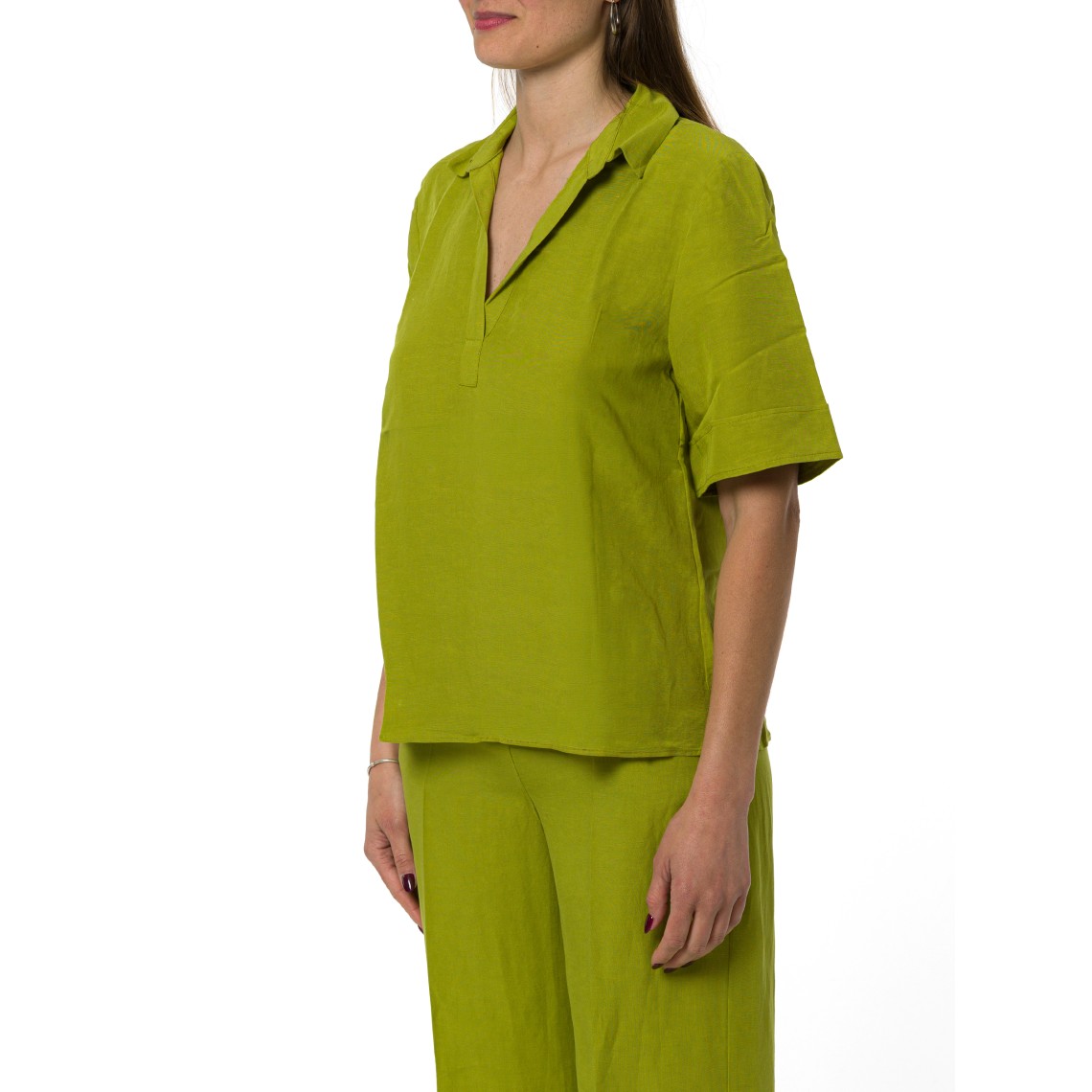 Polo in tela di lino e viscosa Emme Marella