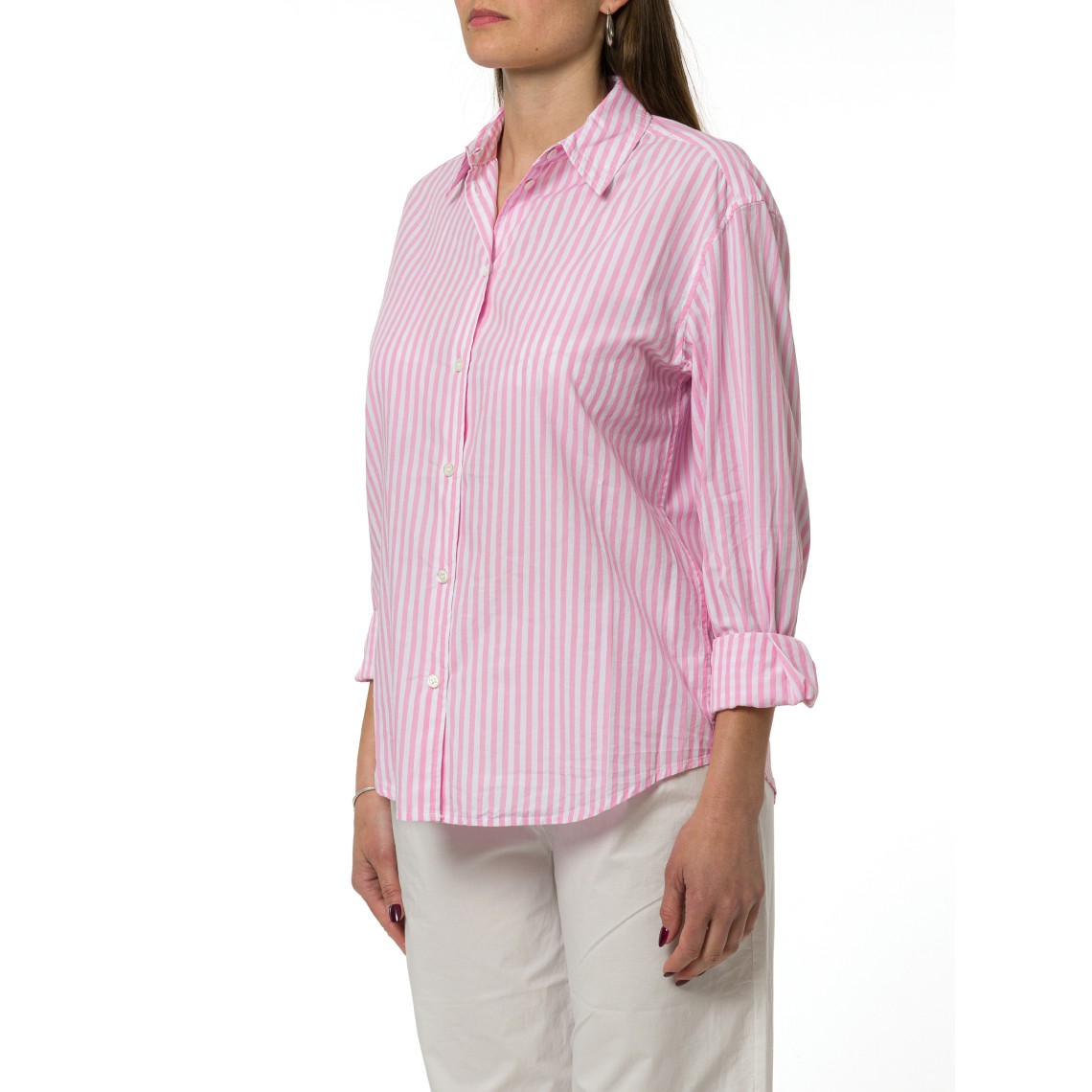 Camicia Meredith in cotone a righe con ricamo Mc2 Saint Barth