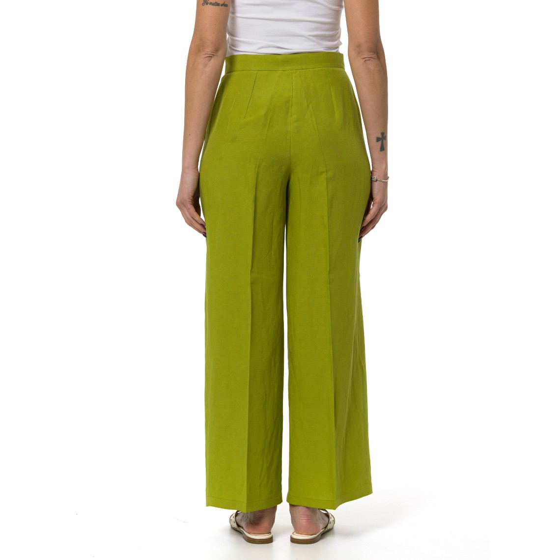 Pantalone fluido in viscosa e lino Emme Marella