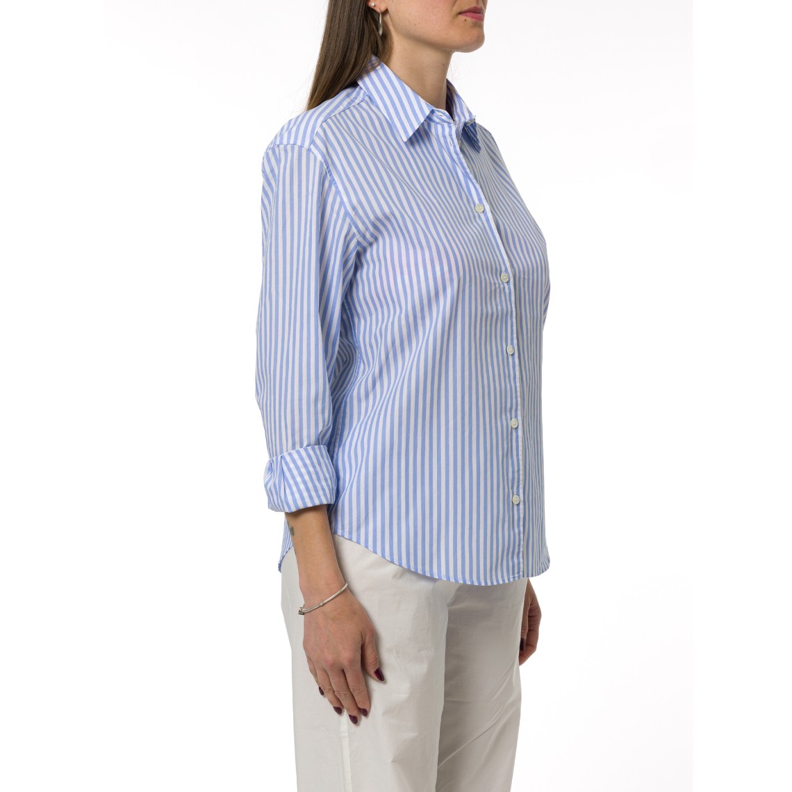 Camicia Meredith in cotone a righe con ricamo Mc2 Saint Barth