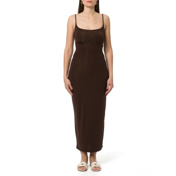 Slip dress lungo nero aderente Evy Mc2 Saint Barth