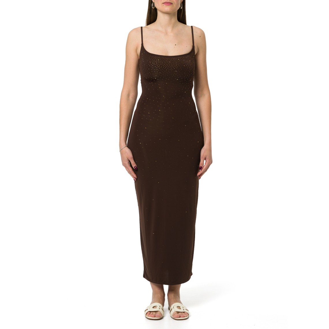 Slip dress lungo nero aderente Evy Mc2 Saint Barth