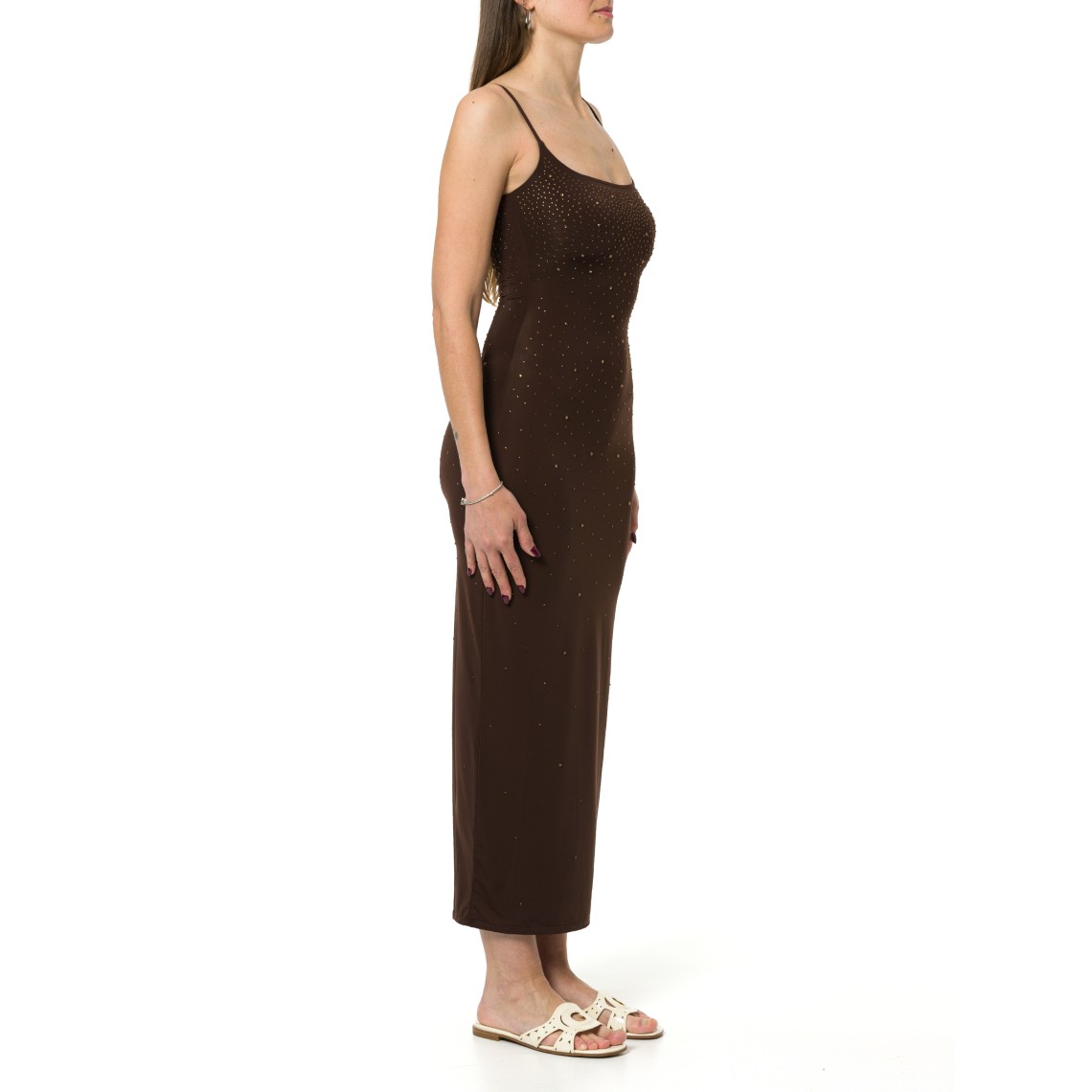Slip dress lungo nero aderente Evy Mc2 Saint Barth