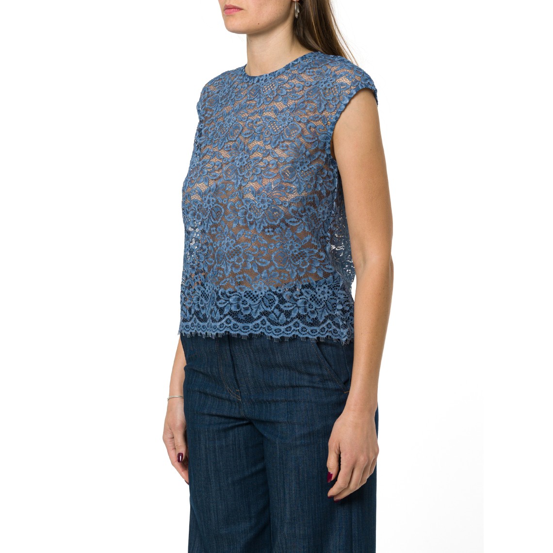 Top in pizzo smanicato Emme Marella