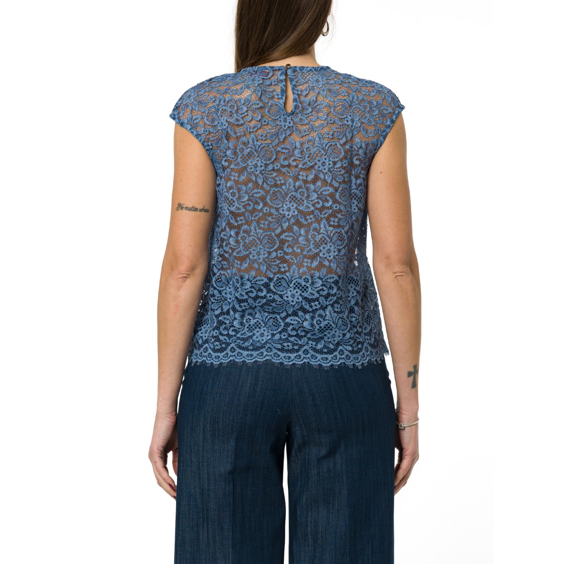 Top in pizzo smanicato Emme Marella