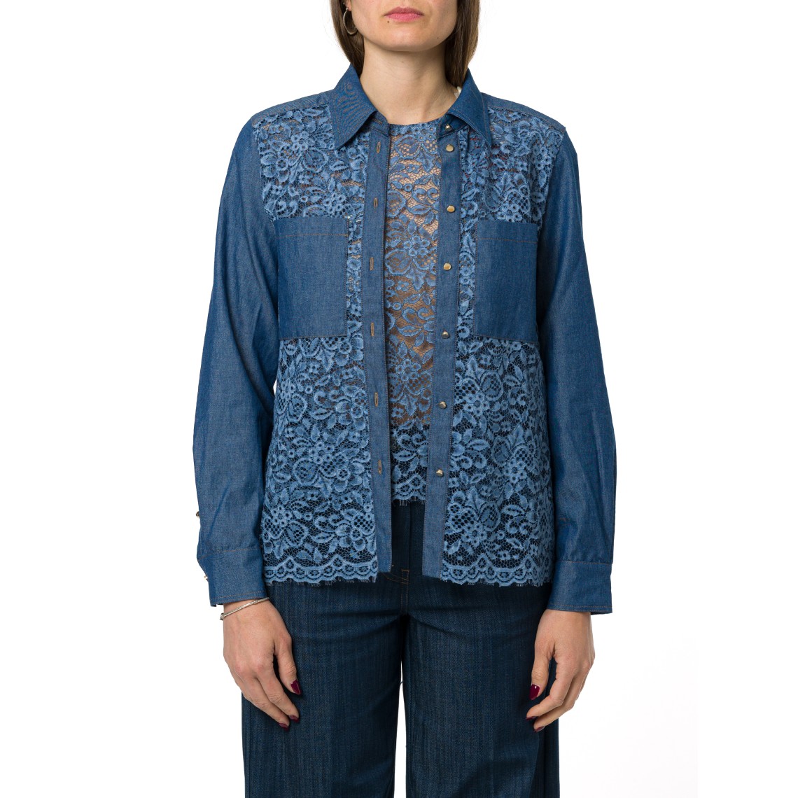 Camicia con davanti in pizzo Emme Marella
