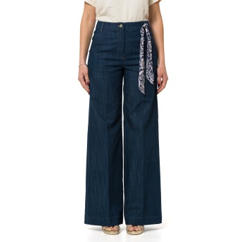 Pantaloni in gabardina effetto denim Emme Marella