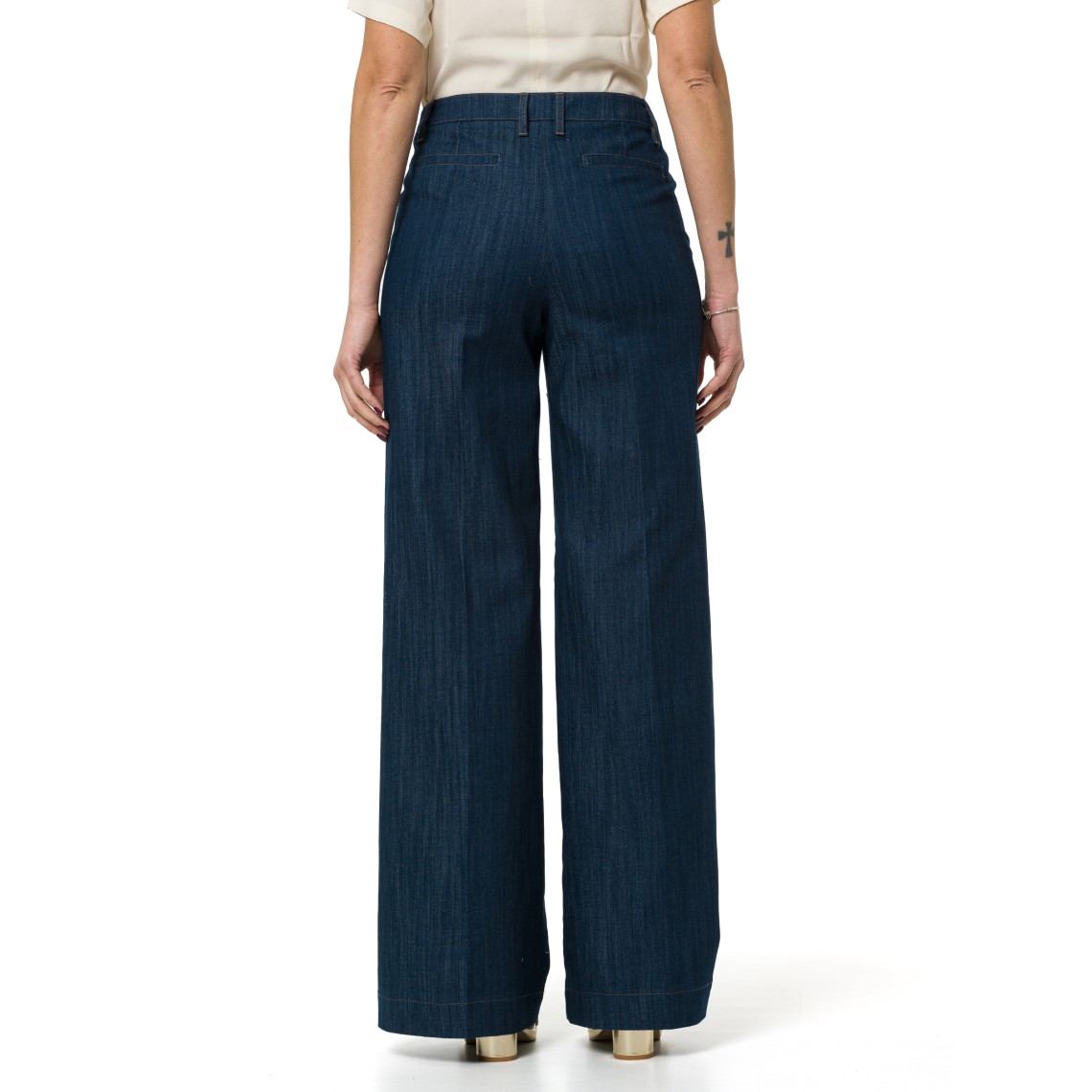 Pantaloni in gabardina effetto denim Emme Marella
