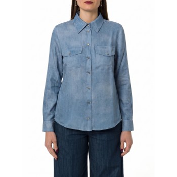 Camicia in twill di viscosa effetto denim Emme Marella