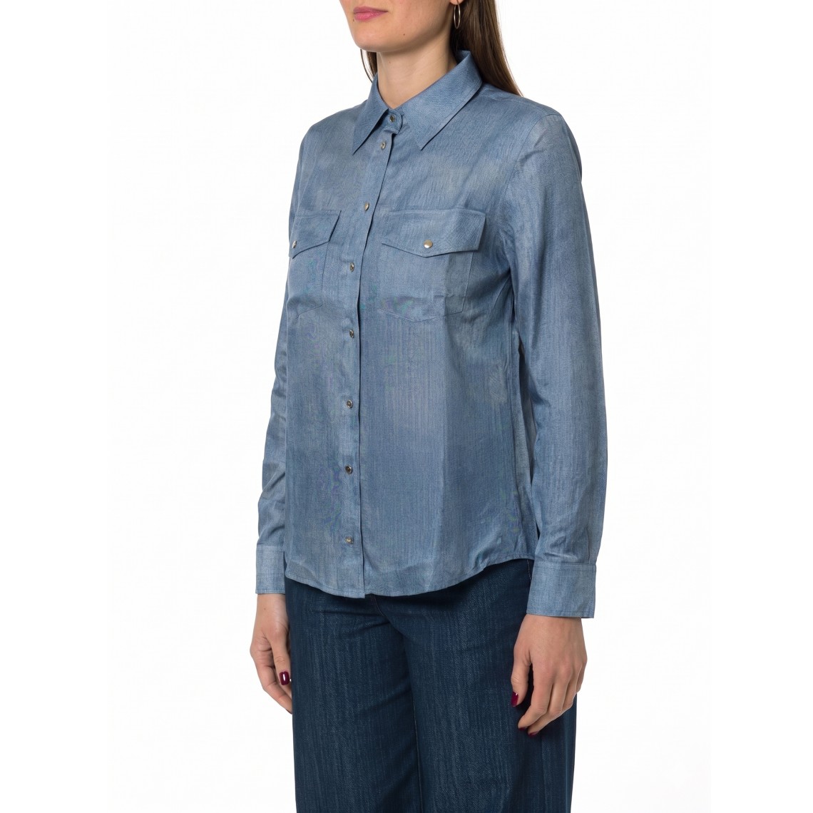 Camicia in twill di viscosa effetto denim Emme Marella
