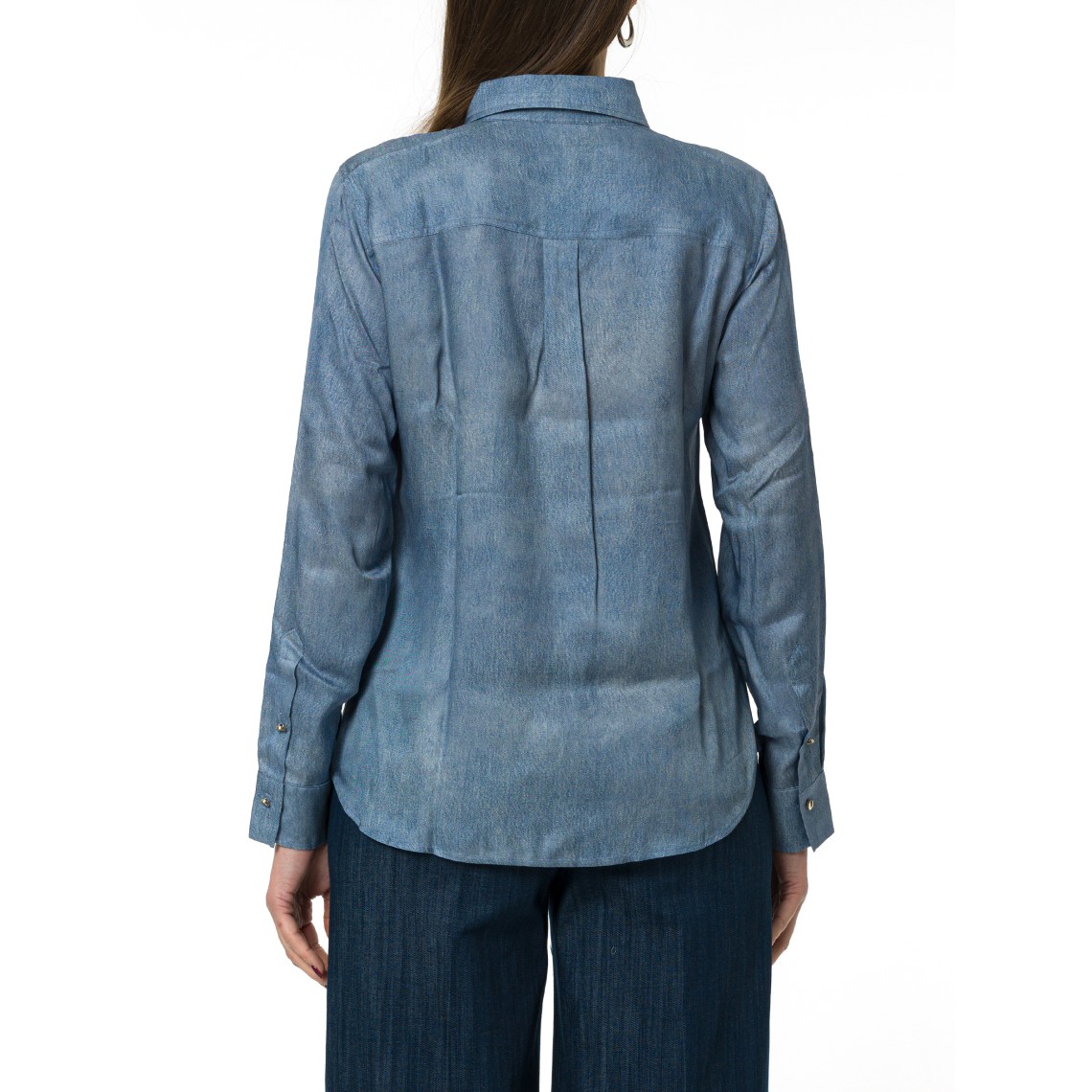 Camicia in twill di viscosa effetto denim Emme Marella