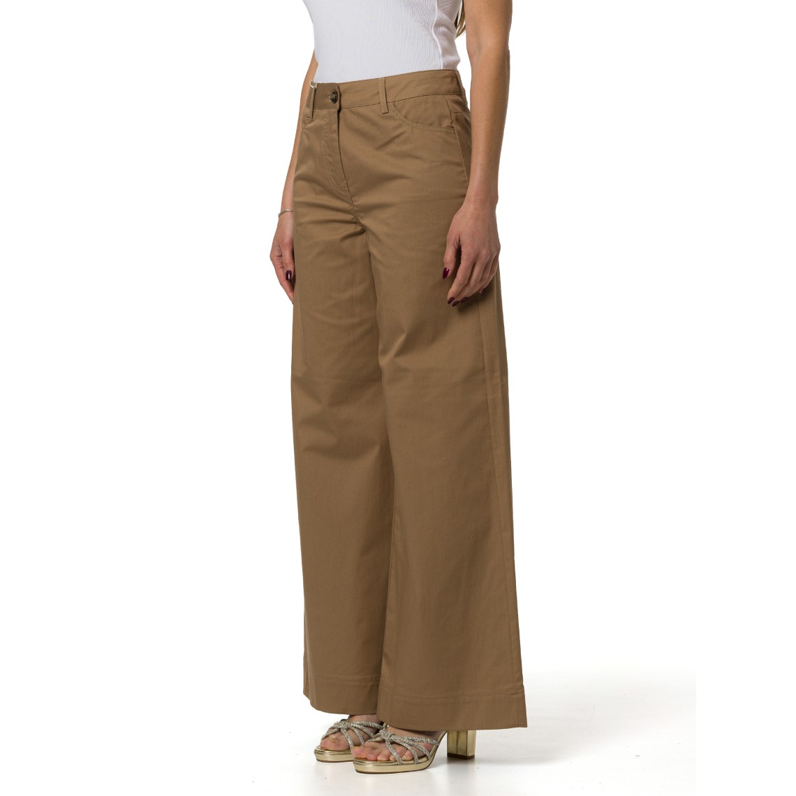 Pantaloni wide leg in gabardina Emme Marella
