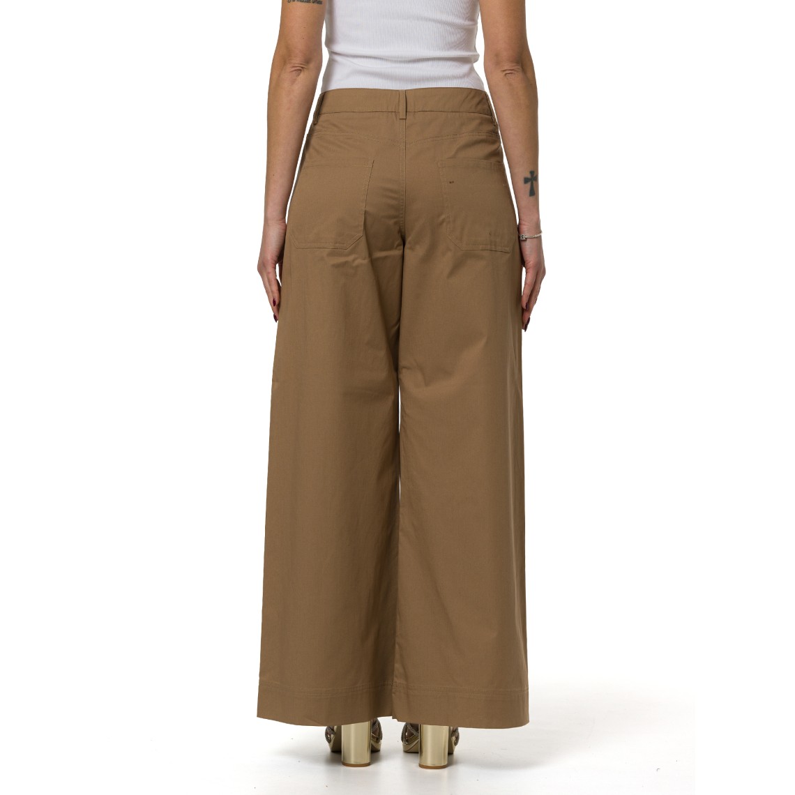 Pantaloni wide leg in gabardina Emme Marella